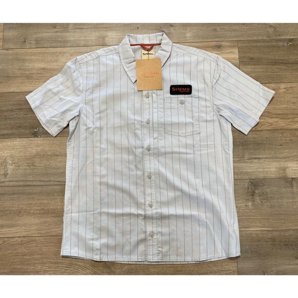 Simms Other - Simms Fishing Shop Shirt Mens M Short Sleeve Striped Quick Dry Zipper Pocket